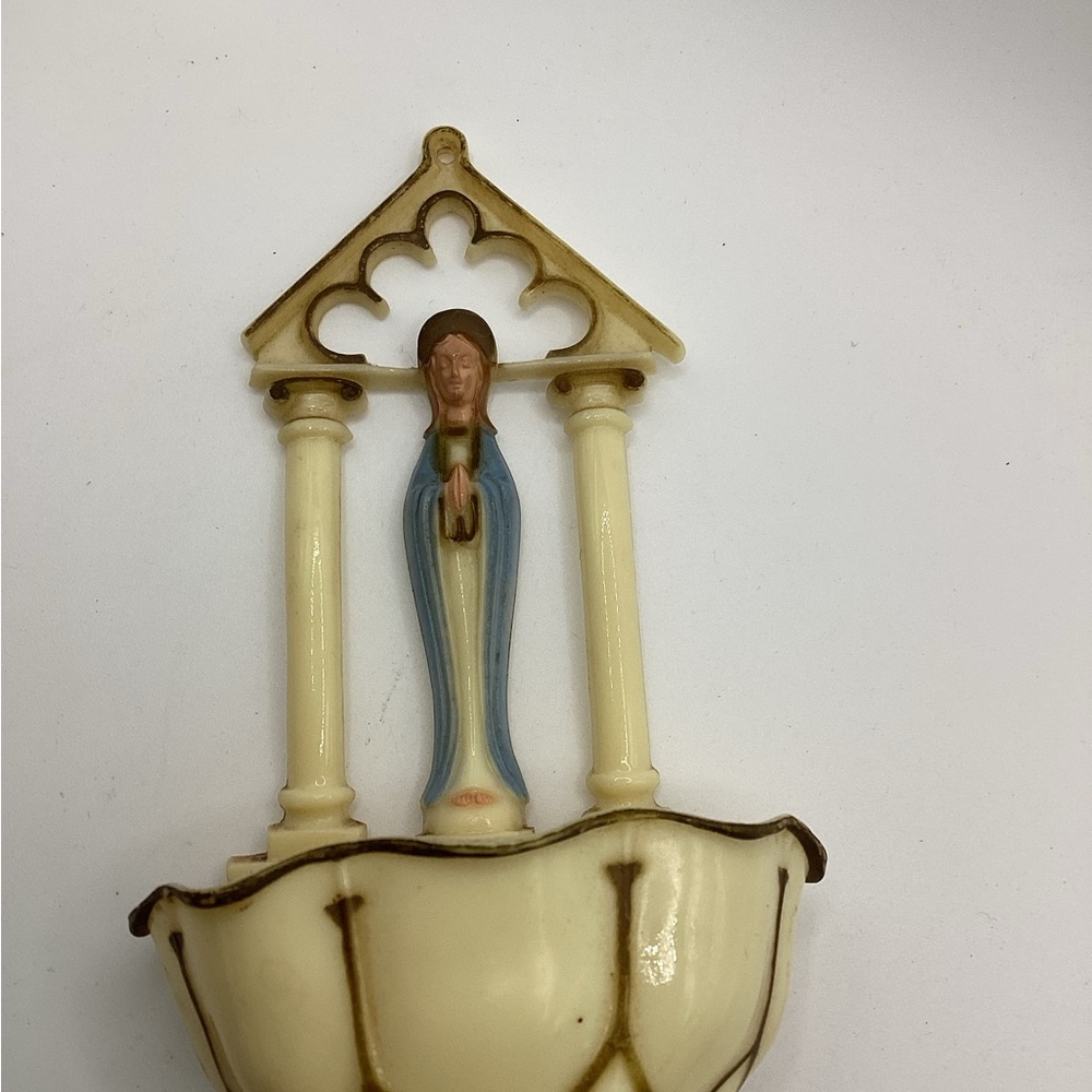 Hartland Plastic Vintage Virgin Mary Baptismal Water Font